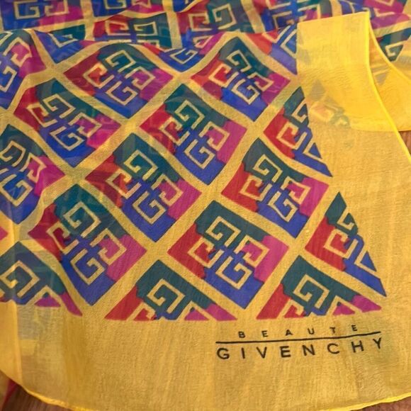 NEW vintage Givenchy beaute scarf gold red green - Picture 1 of 5